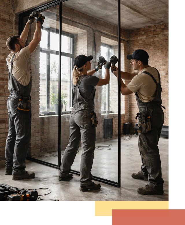 Стеклянные перегородки лофт — изготовление и монтаж в Амурске