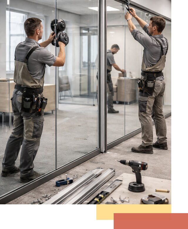 Стеклянные офисные перегородки под ключ в Амурске