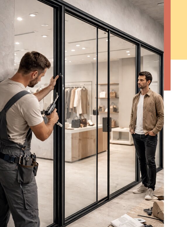 Стеклянные перегородки для магазинов в Амурске от 8472 руб. под ключ | ОТДЕЛОЧНИК-Мрс