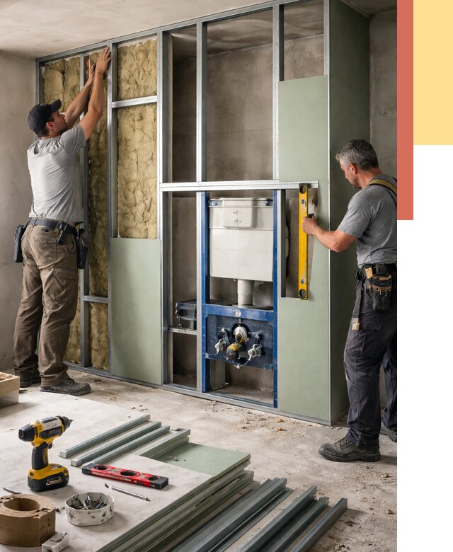 Установка сантехнических перегородок в Амурске от 8782 руб. | ОТДЕЛОЧНИК-Мрс