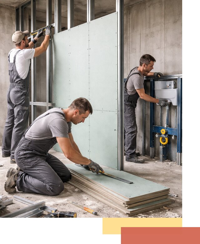 Монтаж и ремонт сантехнических перегородок в Амурске