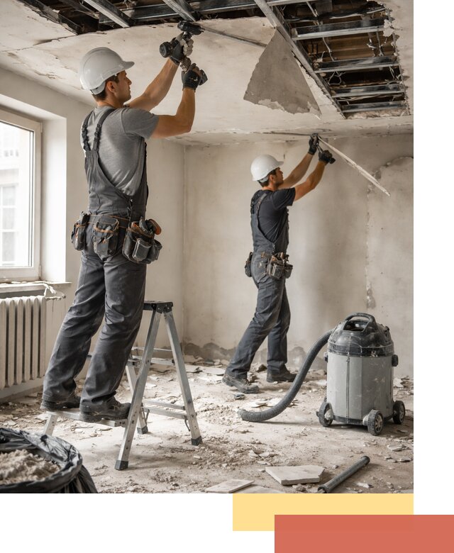 Демонтаж гипсокартонного потолка в Амурске быстро и аккуратно