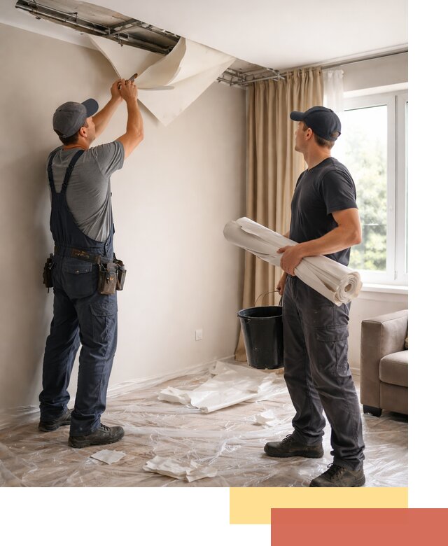 Демонтаж натяжного потолка в Амурске быстро и аккуратно