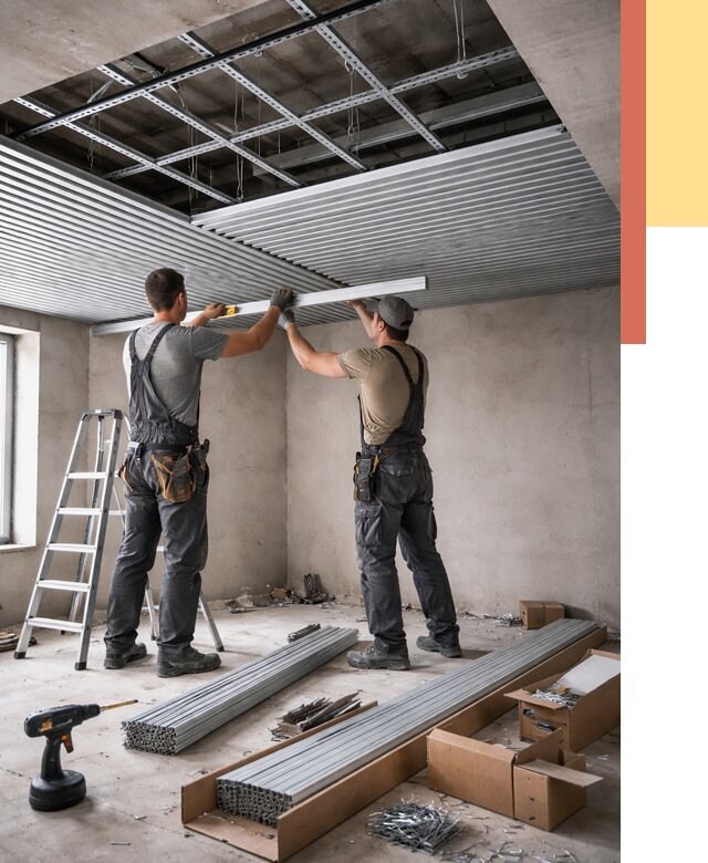 Монтаж реечного потолка в Амурске от 4649 руб. под ключ | ОТДЕЛОЧНИК-Мрс