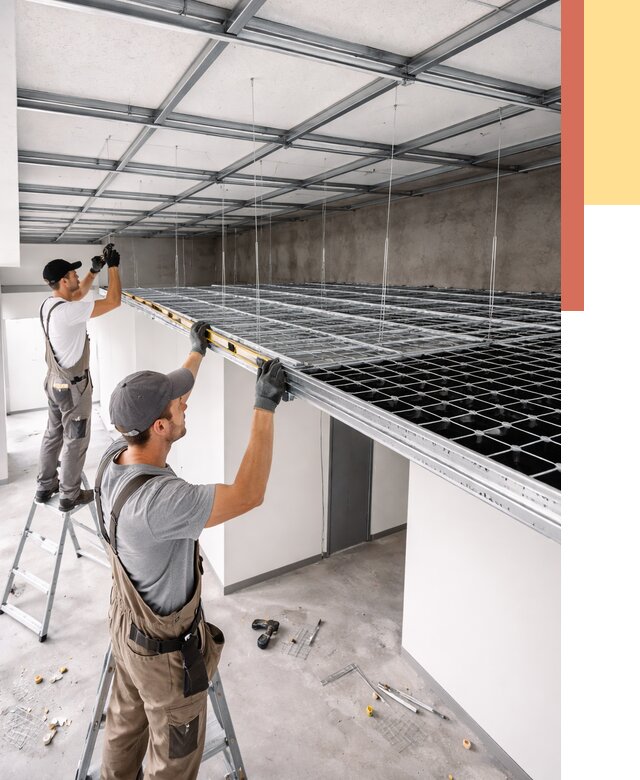 Монтаж потолка грильято в Амурске от 465 руб./м² — быстрая сборка под ключ | ОТДЕЛОЧНИК-Мрс