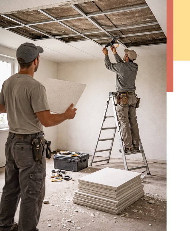 Замена плит подвесного потолка в Амурске от 1808 руб. быстро и недорого | ОТДЕЛОЧНИК-Мрс