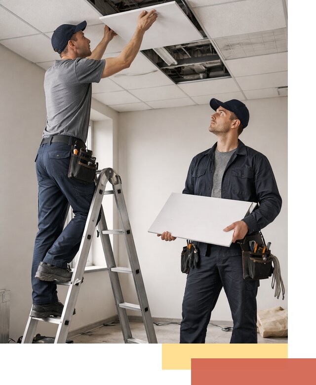 Обслуживание подвесного потолка в Амурске — ремонт и чистка