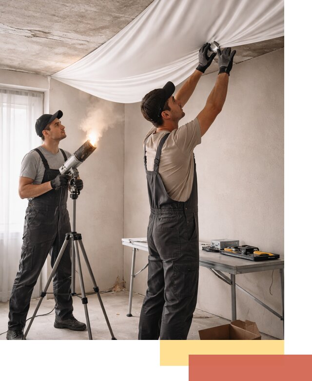 Установка натяжного потолка под ключ в Амурске