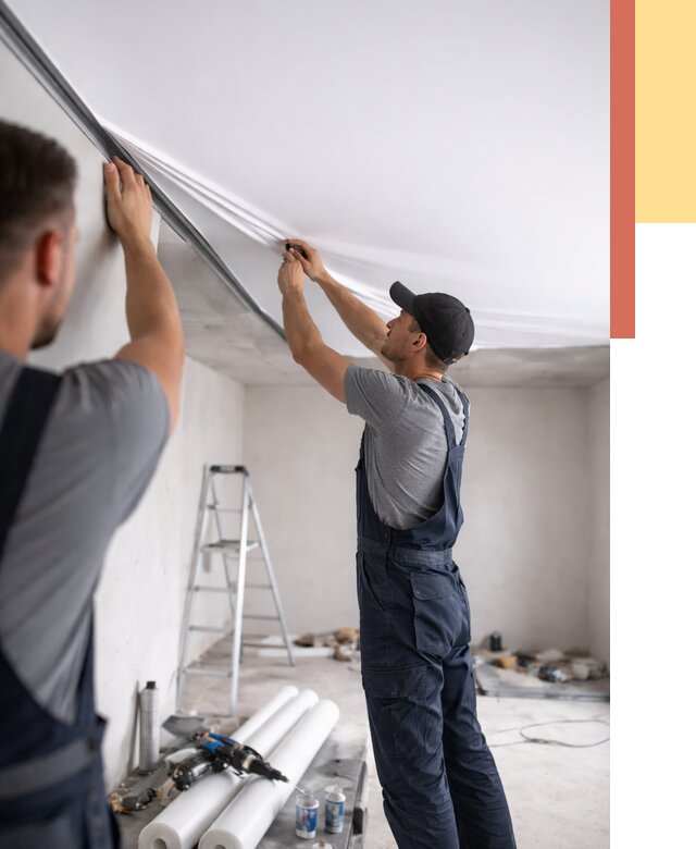 Монтаж матового натяжного потолка в Амурске от 4649 руб./м² — быстро и недорого | ОТДЕЛОЧНИК-Мрс