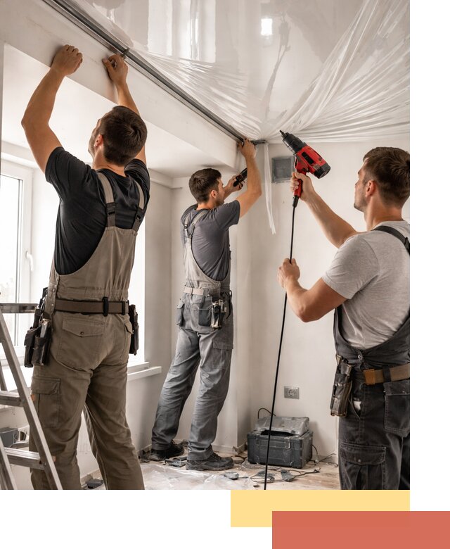 Монтаж глянцевого натяжного потолка в Амурске быстро и качественно