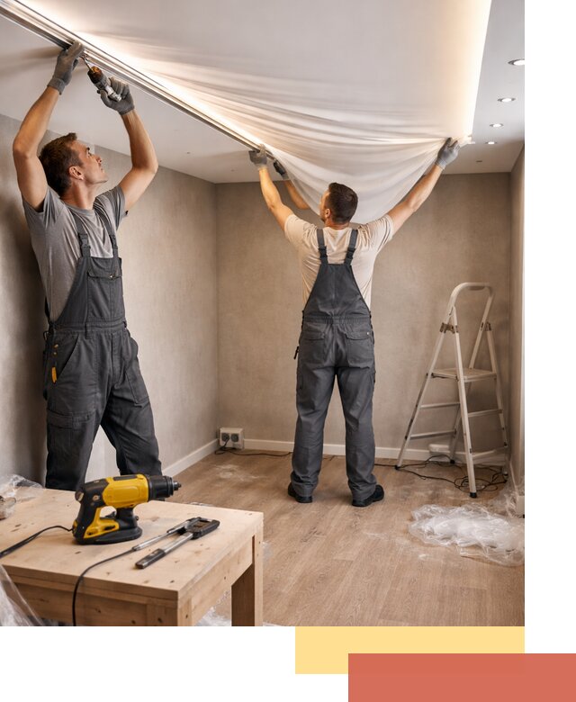 Монтаж натяжного потолка с подсветкой в Амурске цена и сроки