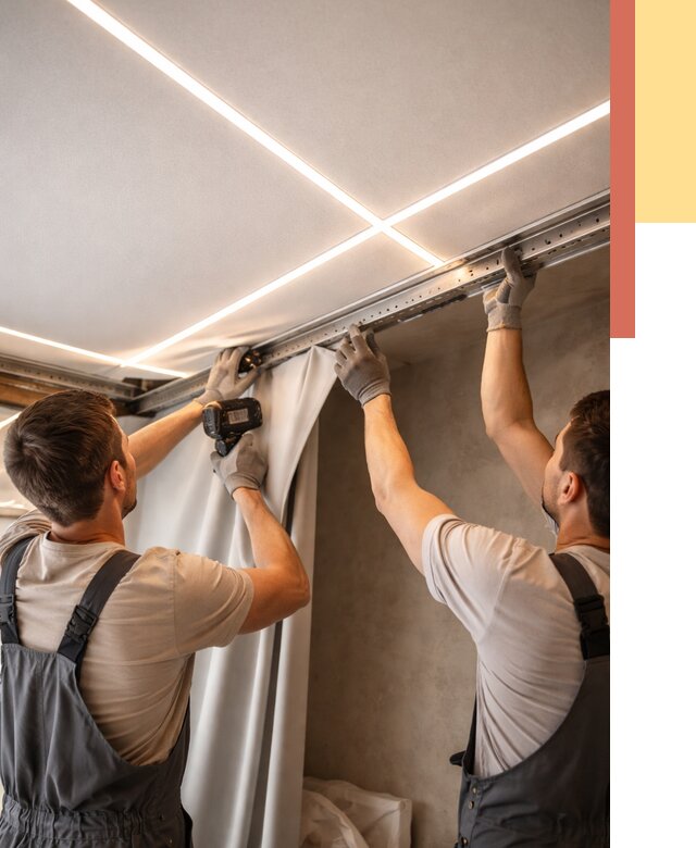 Монтаж натяжного потолка со световыми линиями в Амурске от 1240 руб. | ОТДЕЛОЧНИК-Мрс