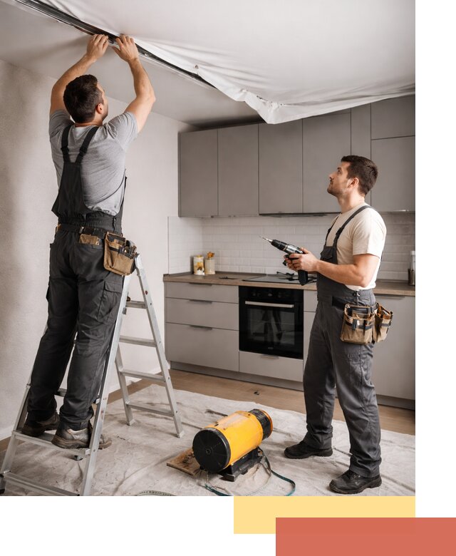 Монтаж натяжного потолка на кухне в Амурске