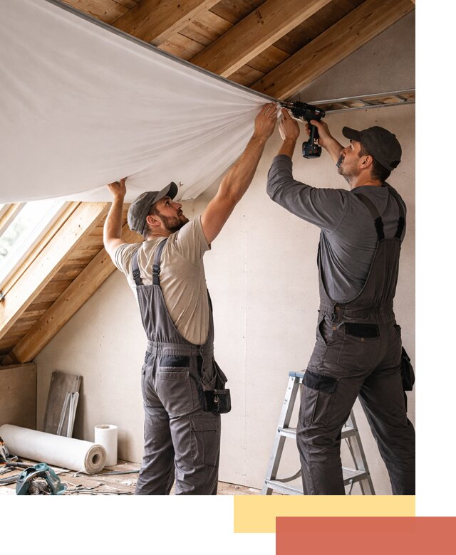 Монтаж натяжного потолка в мансарде в Амурске