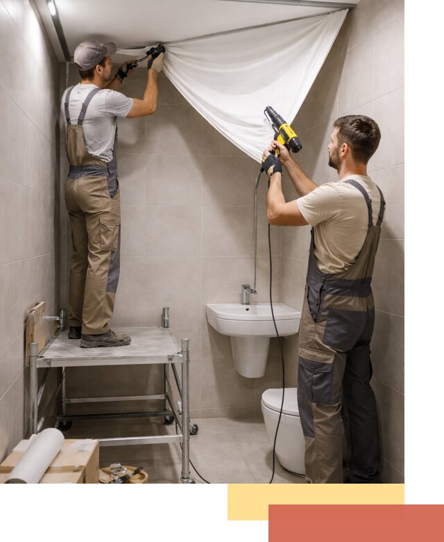 Монтаж натяжного потолка в санузле в Амурске