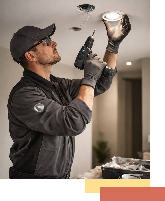 Установка точечных светильников в натяжной потолок в Амурске