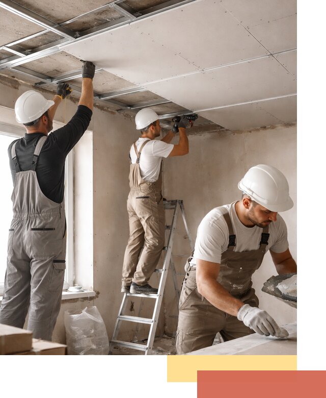 Одноуровневый потолок из гипсокартона в Амурске — монтаж и отделка