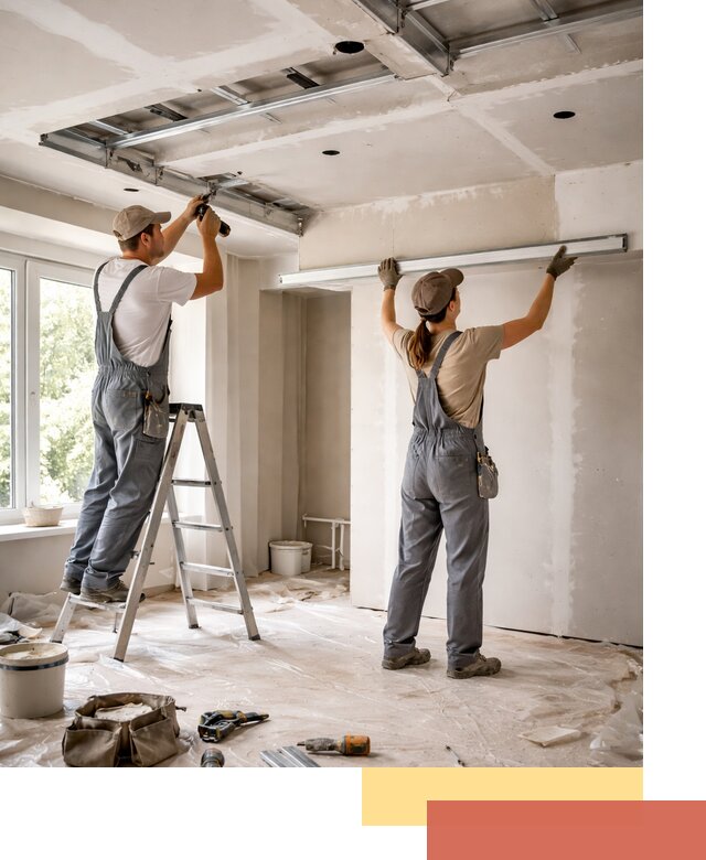 Монтаж многоуровневого потолка из гипсокартона в Амурске