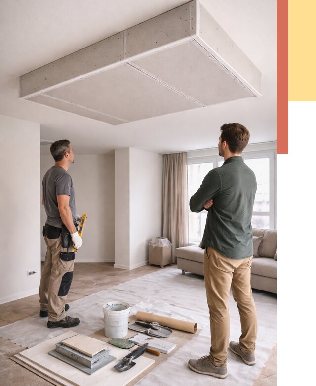 Короб на потолке из гипсокартона в Амурске от 2273 руб. — монтаж и услуги под ключ | ОТДЕЛОЧНИК-Мрс