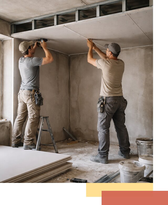 Короб из гипсокартона на потолке под ключ в Амурске