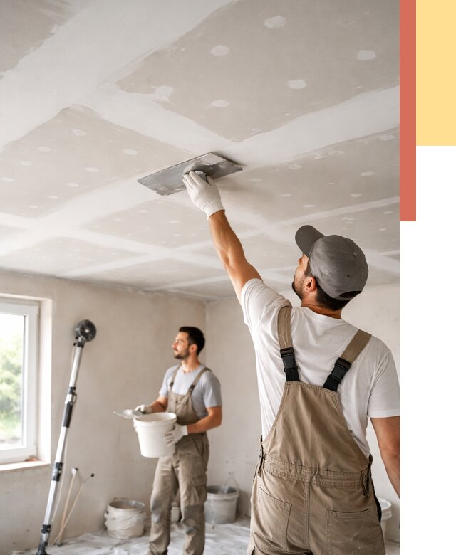 Шпаклевка потолка из гипсокартона в Амурске от 3306 руб./м2 — услуги под ключ | ОТДЕЛОЧНИК-Мрс