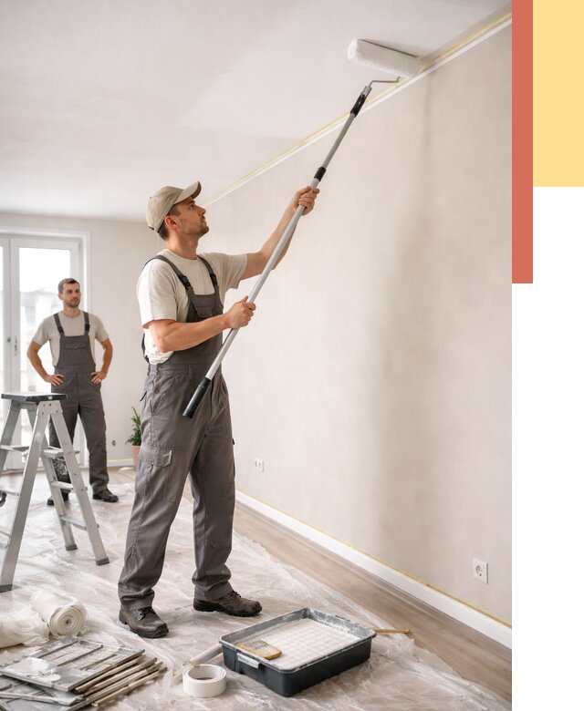 Покраска потолка из гипсокартона в Амурске от 4649 руб./м2 — услуги под ключ | ОТДЕЛОЧНИК-Мрс