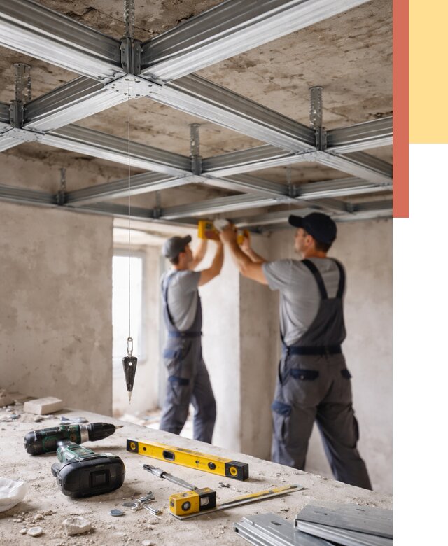 Монтаж каркаса потолка из профиля в Амурске от 4649 руб. — услуги ОТДЕЛОЧНИК-Мрс
