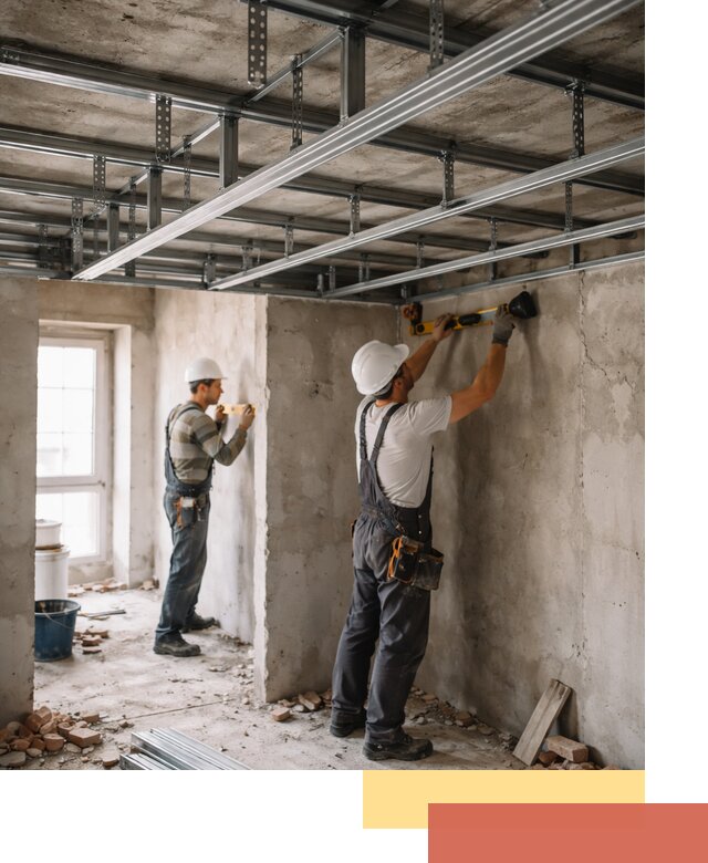 Монтаж каркаса потолка из профильного профиля в Амурске