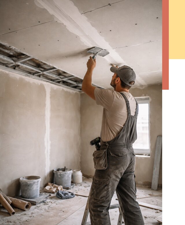 Ремонт потолка из гипсокартона в Амурске от 672 руб./м² — быстро и недорого | ОТДЕЛОЧНИК-Мрс