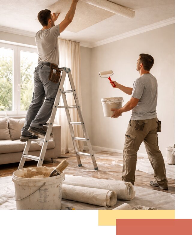 Поклейка обоев на потолок в Амурске — качественно и быстро