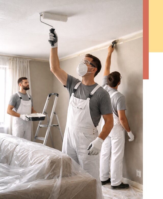 Покраска потолка водоэмельсионной краской в Амурске от 2273 руб/м² — услуги под ключ | ОТДЕЛОЧНИК-Мрс