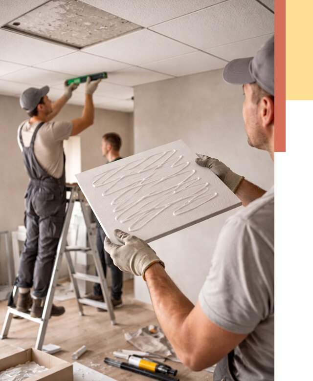 Монтаж потолочной плитки в Амурске от 4649 руб. — быстро и недорого | ОТДЕЛОЧНИК-Мрс