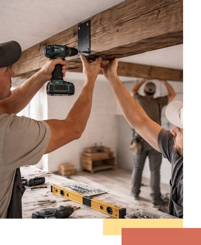 Монтаж декоративных потолочных балок в Амурске