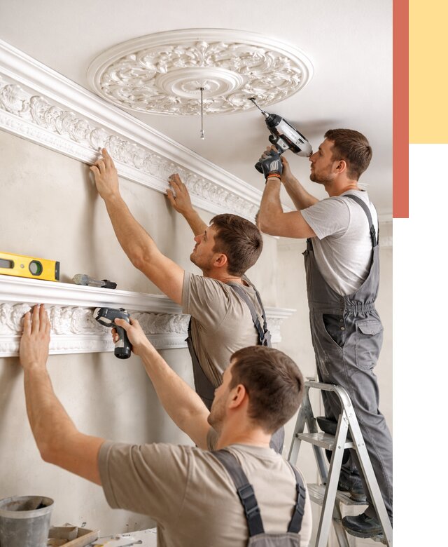 Монтаж лепнины на потолок в Амурске от 3306 руб. быстро и недорого | ОТДЕЛОЧНИК-Мрс