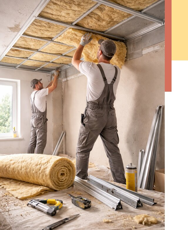 Утепление потолка в Амурске от 7439 руб/м2 — недорого, быстро, под ключ | ОТДЕЛОЧНИК-Мрс