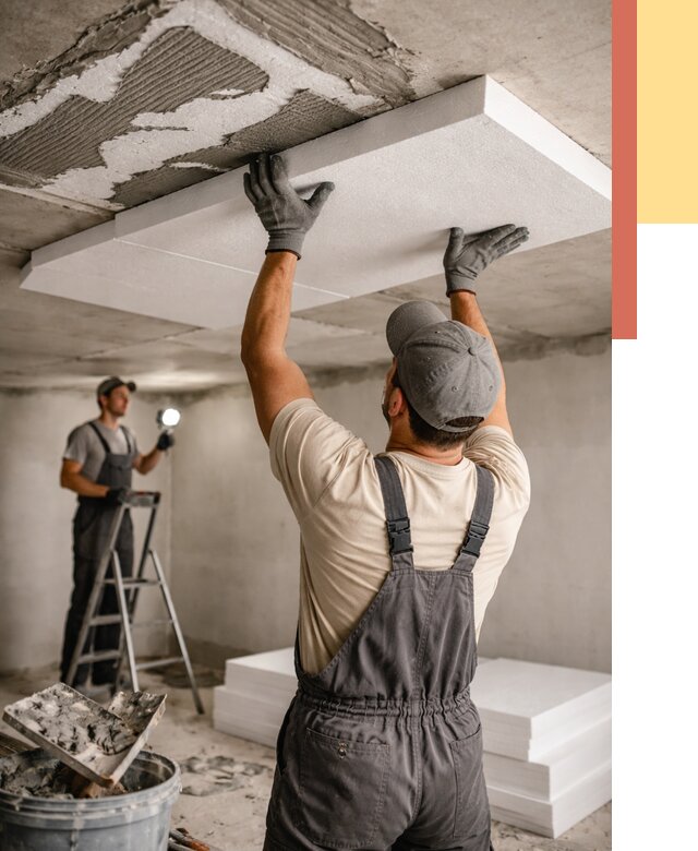 Утепление потолка пенопластом в Амурске от 4649 руб/м2 — недорого и быстро | ОТДЕЛОЧНИК-Мрс